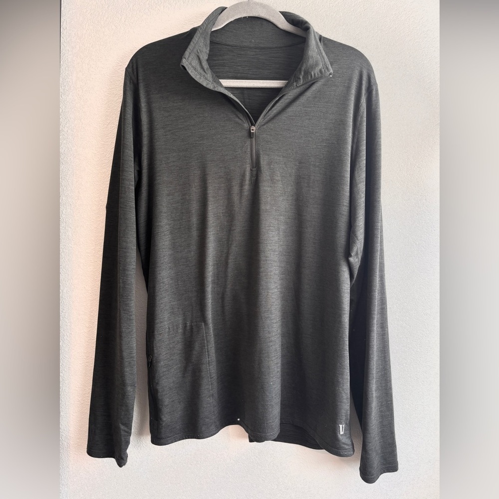 Men’s Vuori Dark Gray Quarter-Zip Pullover